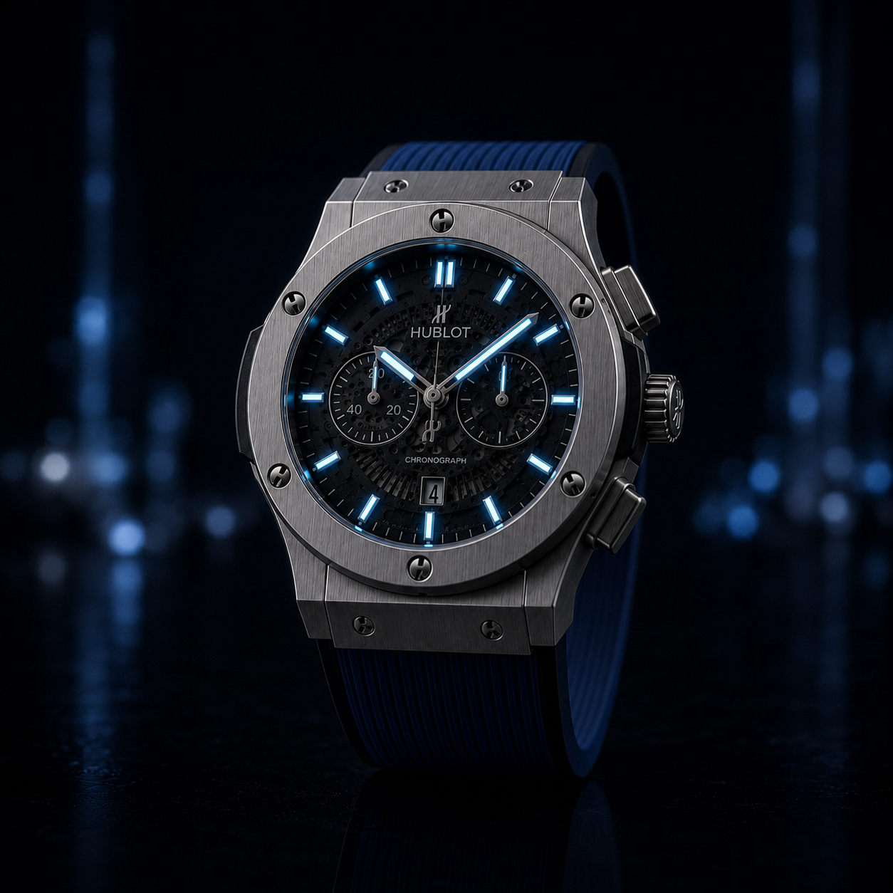 Hublot Classic Fusion Blue Chronograph Watch | Blue Strap | HUB0102