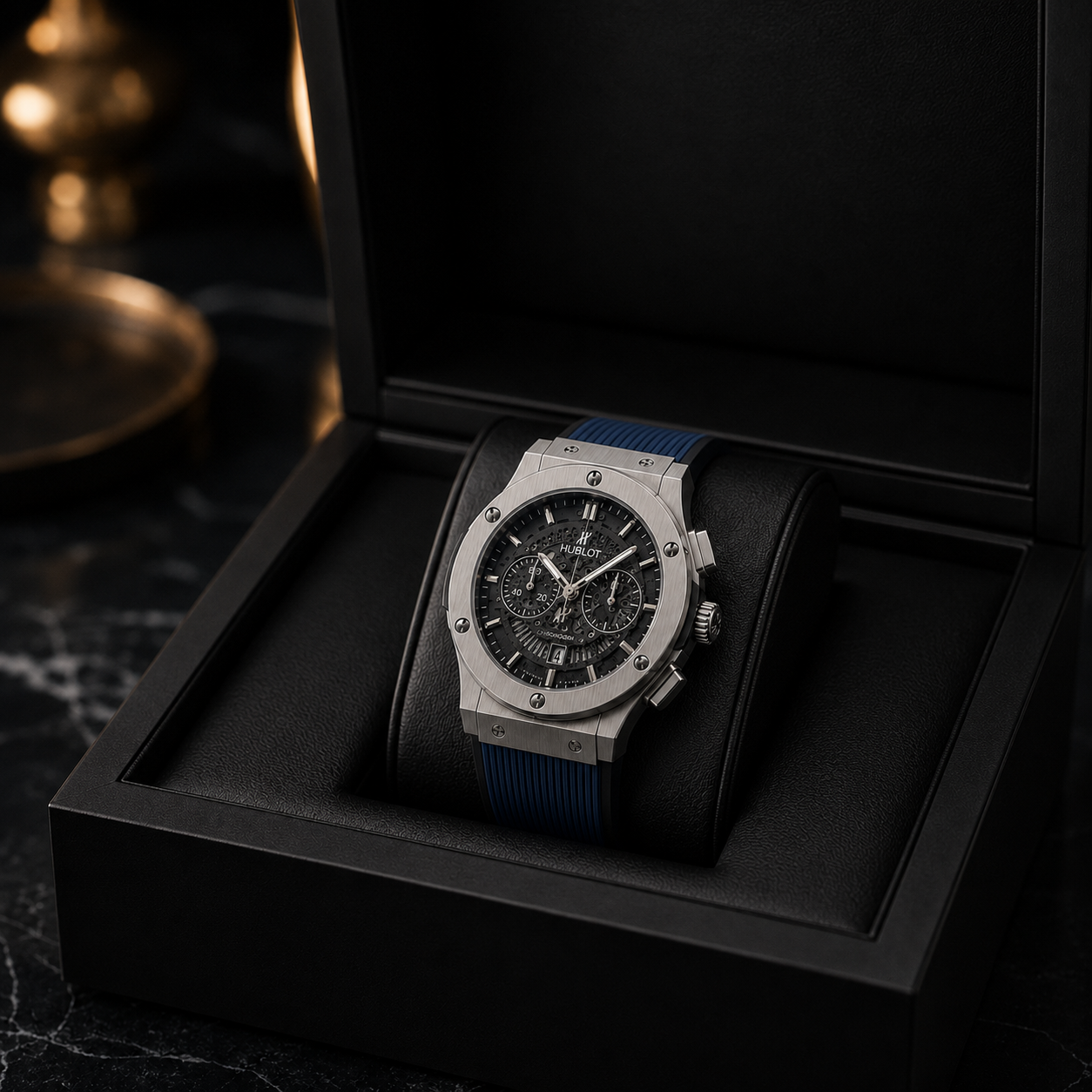 Hublot Classic Fusion Blue Chronograph Watch | Blue Strap | HUB0102